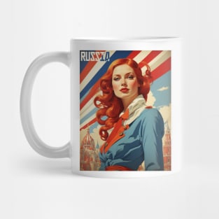 Russia Russian Woman Moscow Vintage Tourism Poster Mug